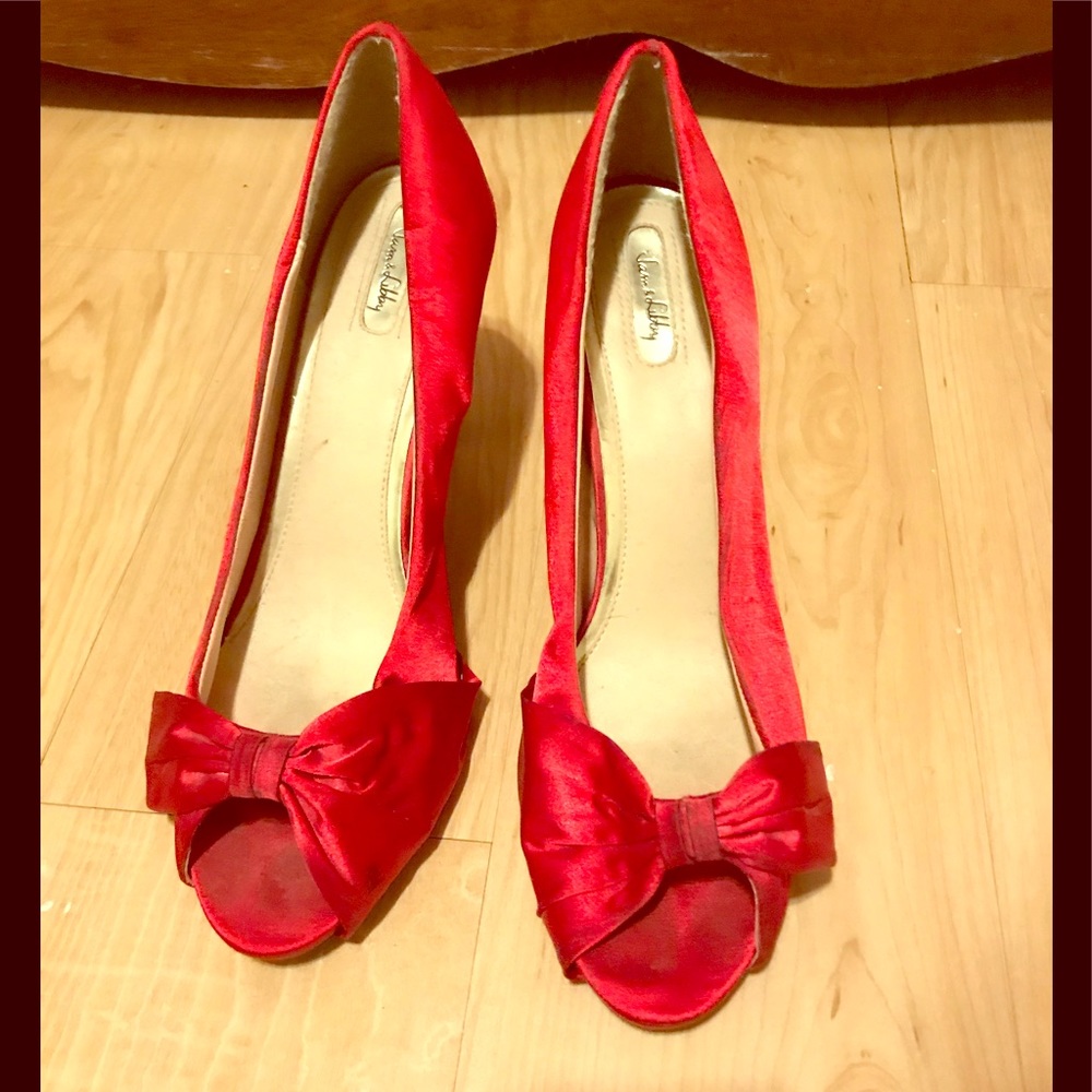 Red Sam & Libby Satin Heels